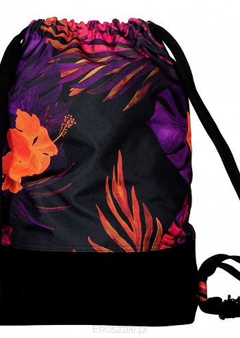 Plecak typu worek purpurowe liście